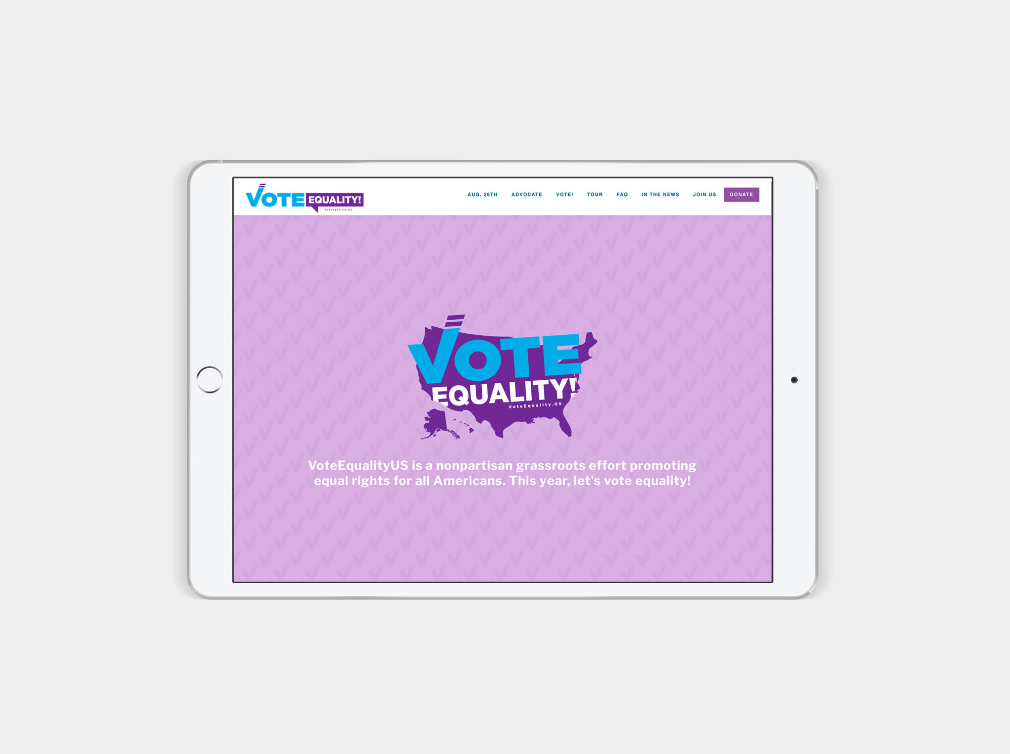 Vote Equality Website Homepage